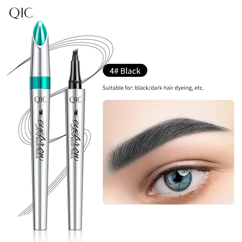 4 Points Eyebrow Pen 5 Colors Liquid Brow Pencil Dark Brown Microblading Eyebrow Pencil Waterproof Eyebrow Tattoo Pen Cosmetics