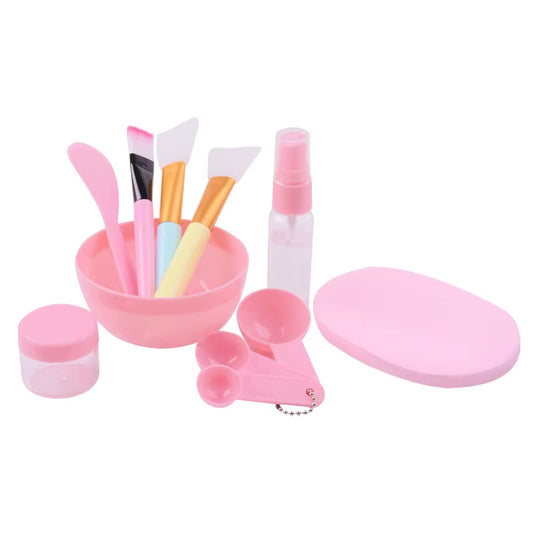 11Pcs Pink Mask Bowl Set Facial Mask Full Set of Beauty Tools Mask Brush Bottles Skin Care Tool Kits