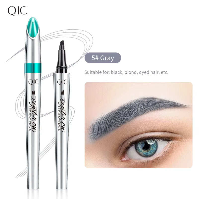 4 Points Eyebrow Pen 5 Colors Liquid Brow Pencil Dark Brown Microblading Eyebrow Pencil Waterproof Eyebrow Tattoo Pen Cosmetics