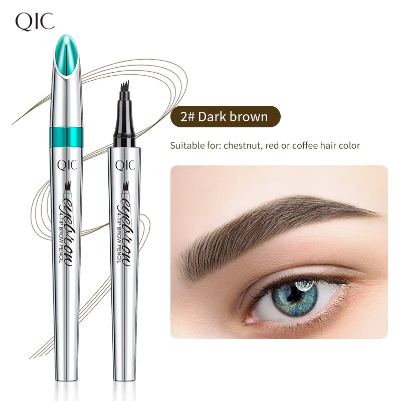 4 Points Eyebrow Pen 5 Colors Liquid Brow Pencil Dark Brown Microblading Eyebrow Pencil Waterproof Eyebrow Tattoo Pen Cosmetics